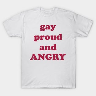 gay proud and ANGRY (red) T-Shirt